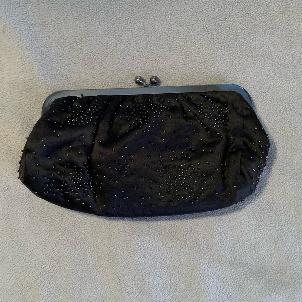 Black Beaded Clutch